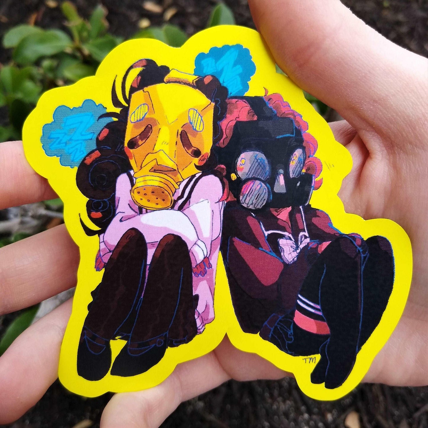 Gas Mask Girls Sticker