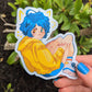 Blue Haired Girl Sticker