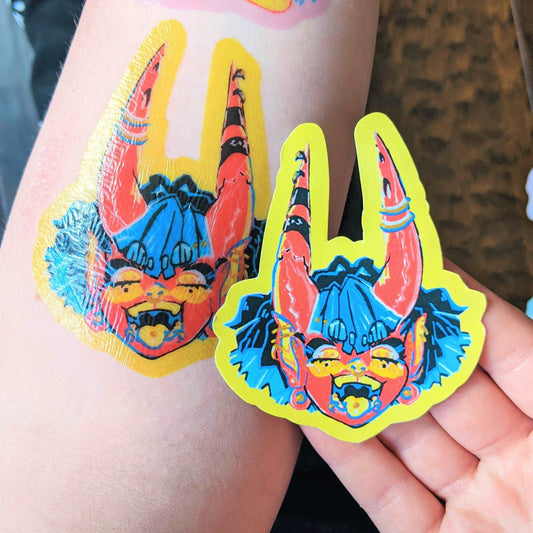 Mini Red Demon Girl Temporary Tattoos