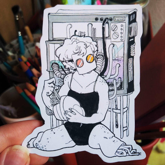 Cyber Punk Girl Sticker