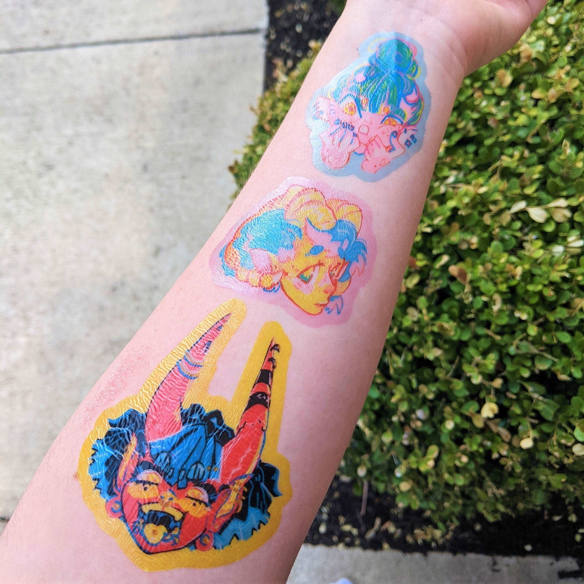 Mini Red Demon Girl Temporary Tattoos