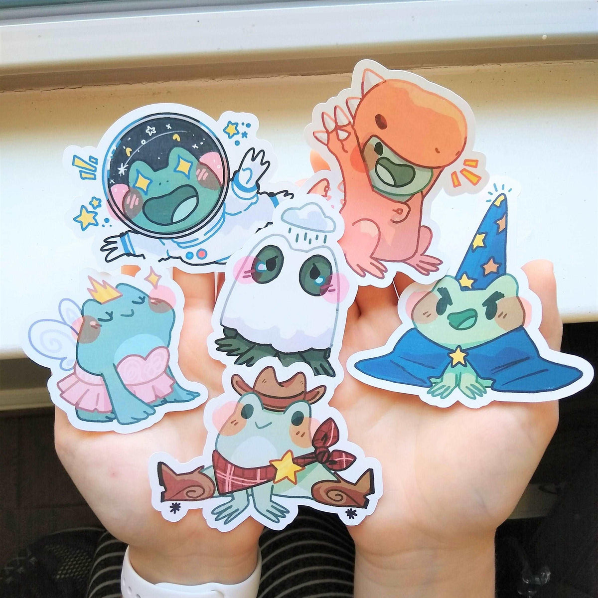 Frogs in Costumes Stickers! – Milky Tomato