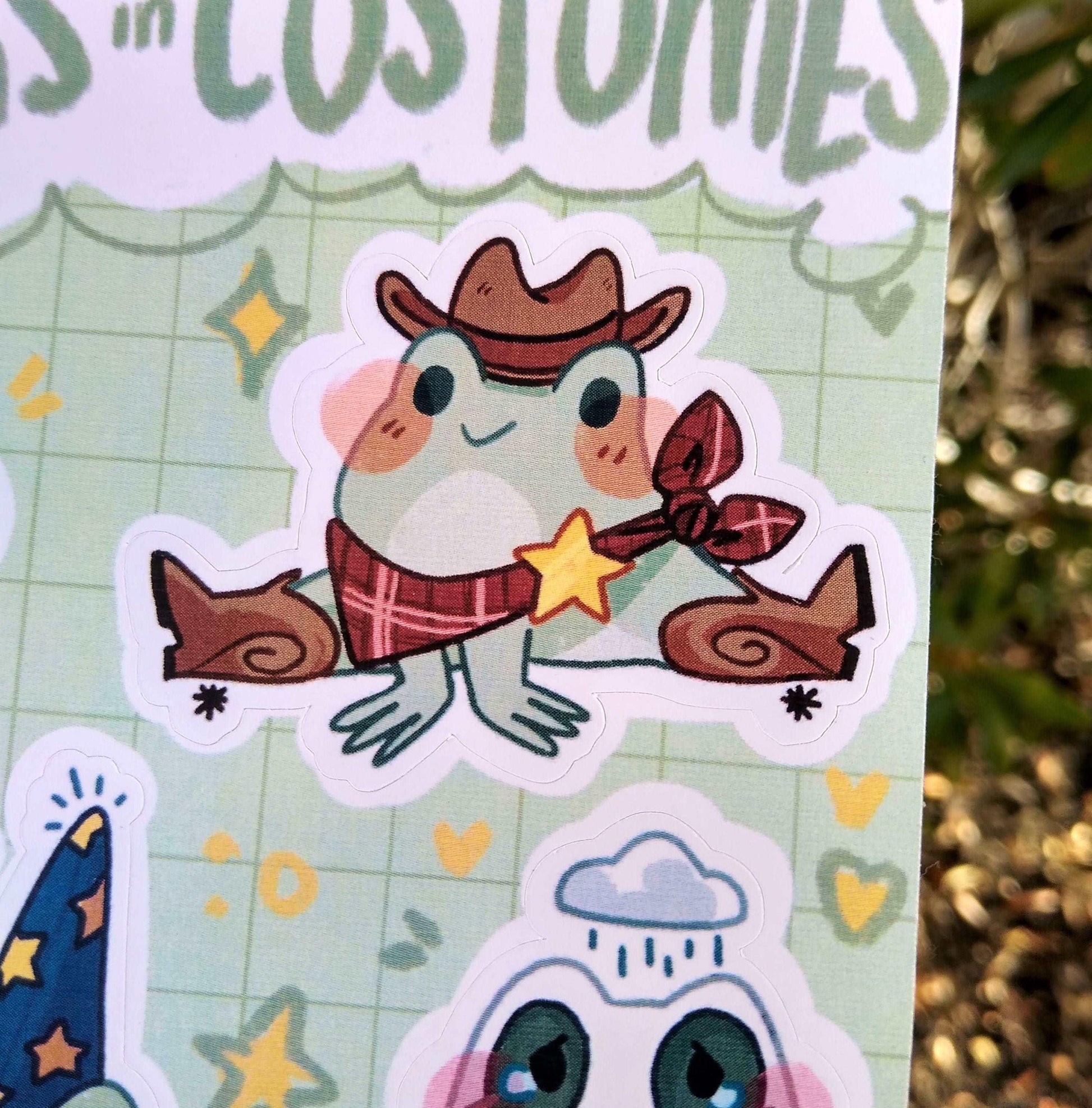 Frogs in Costumes Sticker Sheet