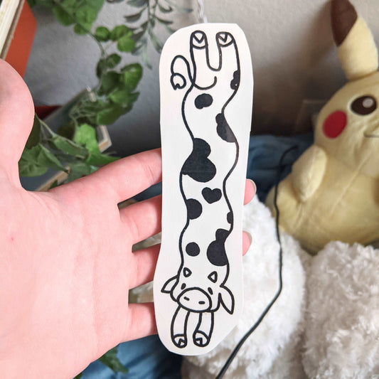 Long Wiggly Cow Temporary Tattoo