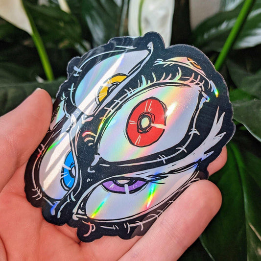Holographic Rainbow Eyes Sticker