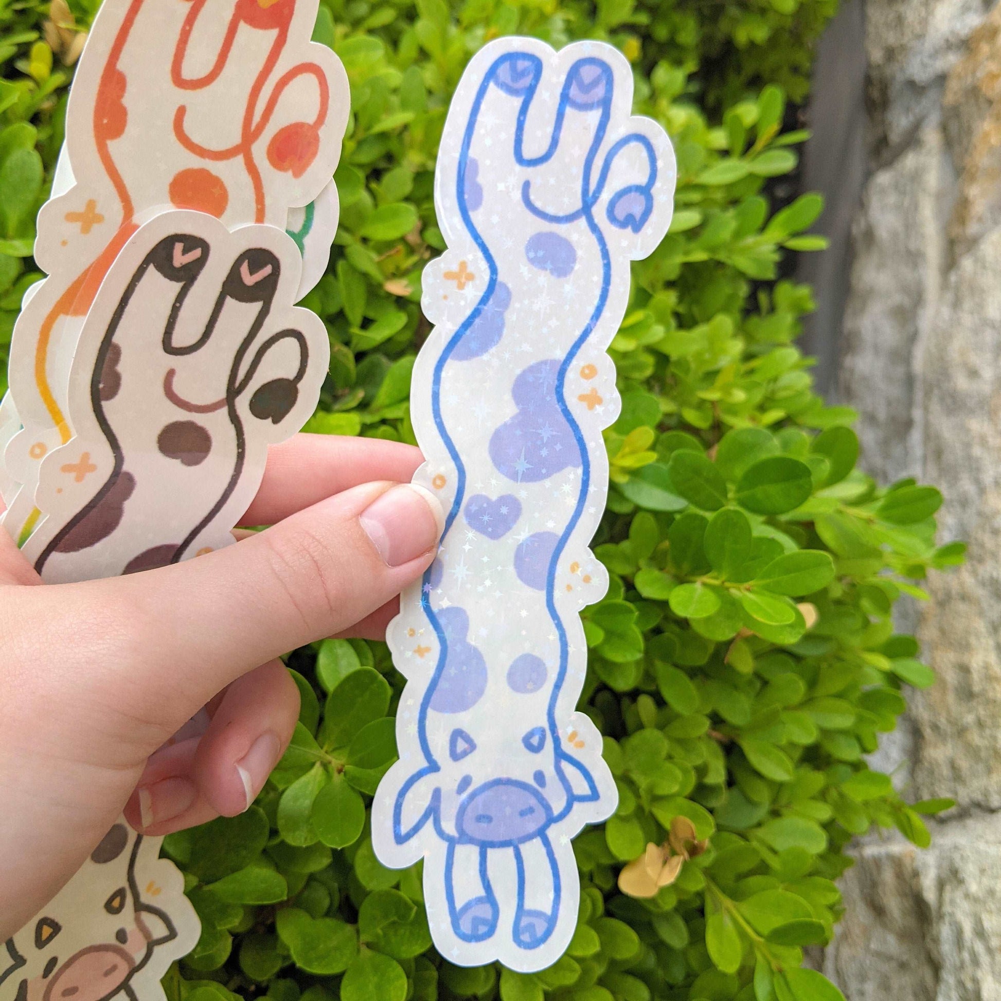 MORE Sparkly Long Cow Stickers!