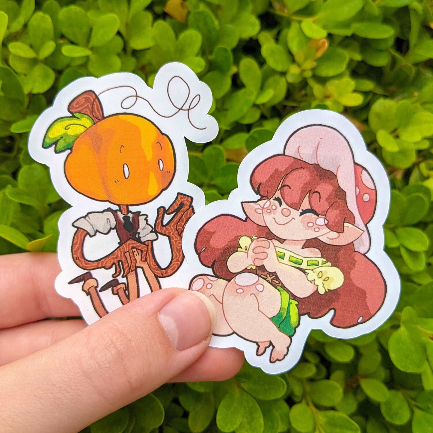 Mushroom Elf and Pumpkin Head Stickers!