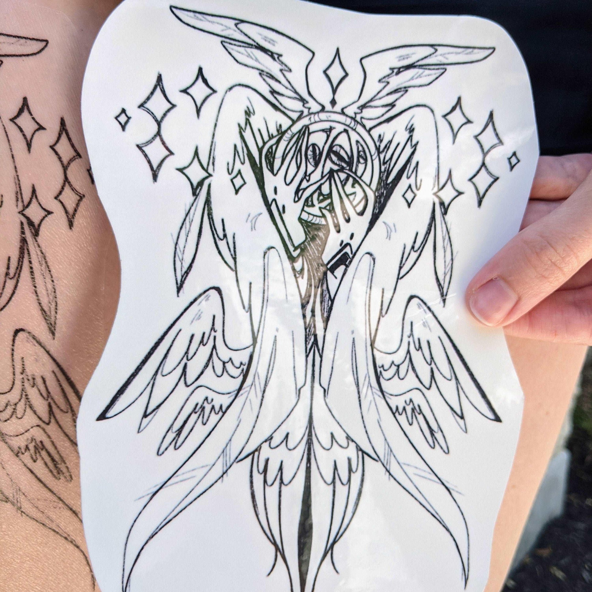 Big Biblically Accurate Angel Temporary Tattoo 7 inch