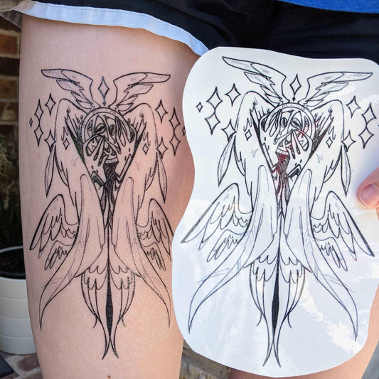 Big Biblically Accurate Angel Temporary Tattoo 7 inch