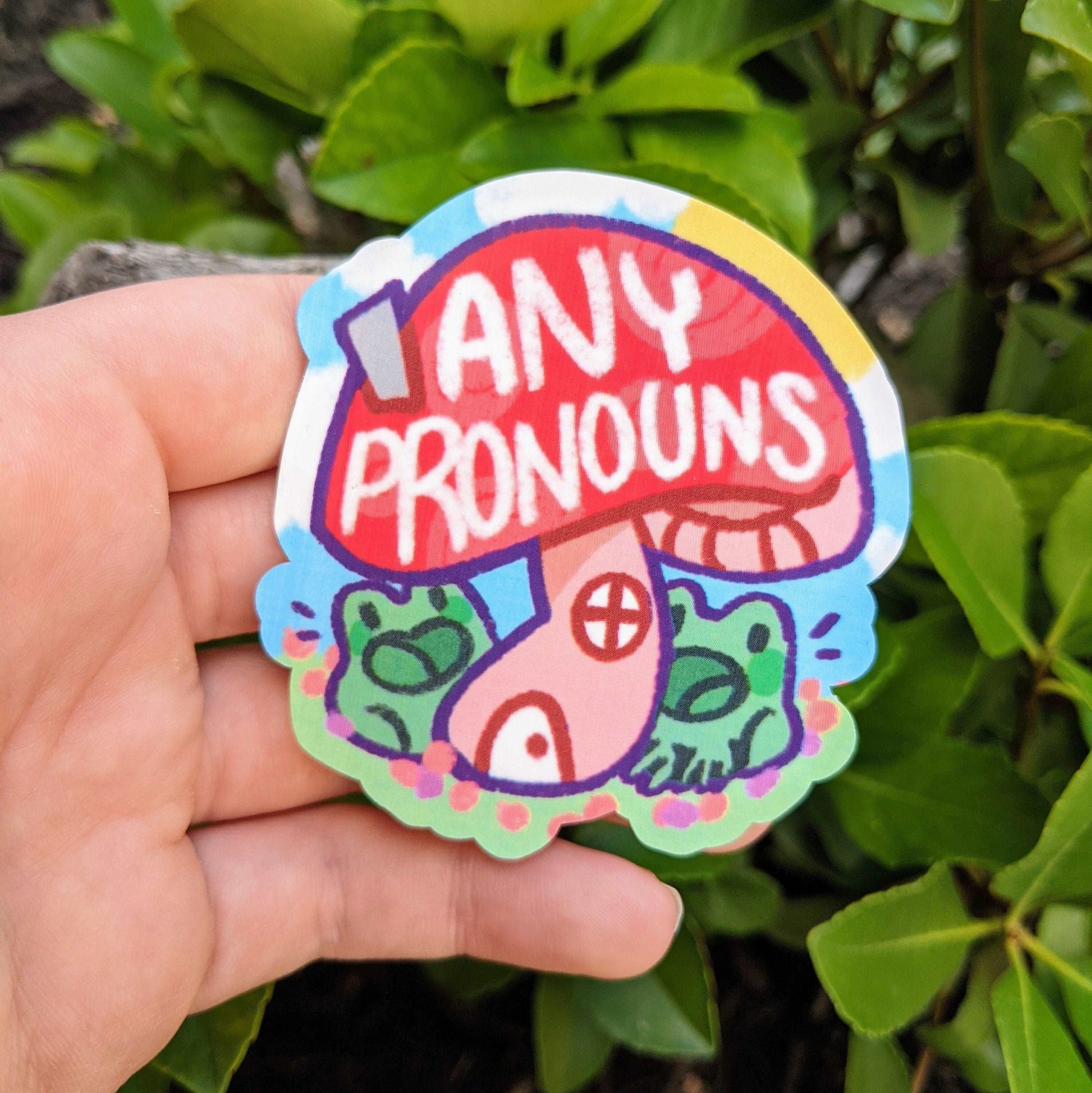 Pronoun Frog Mushroom House Stickers!