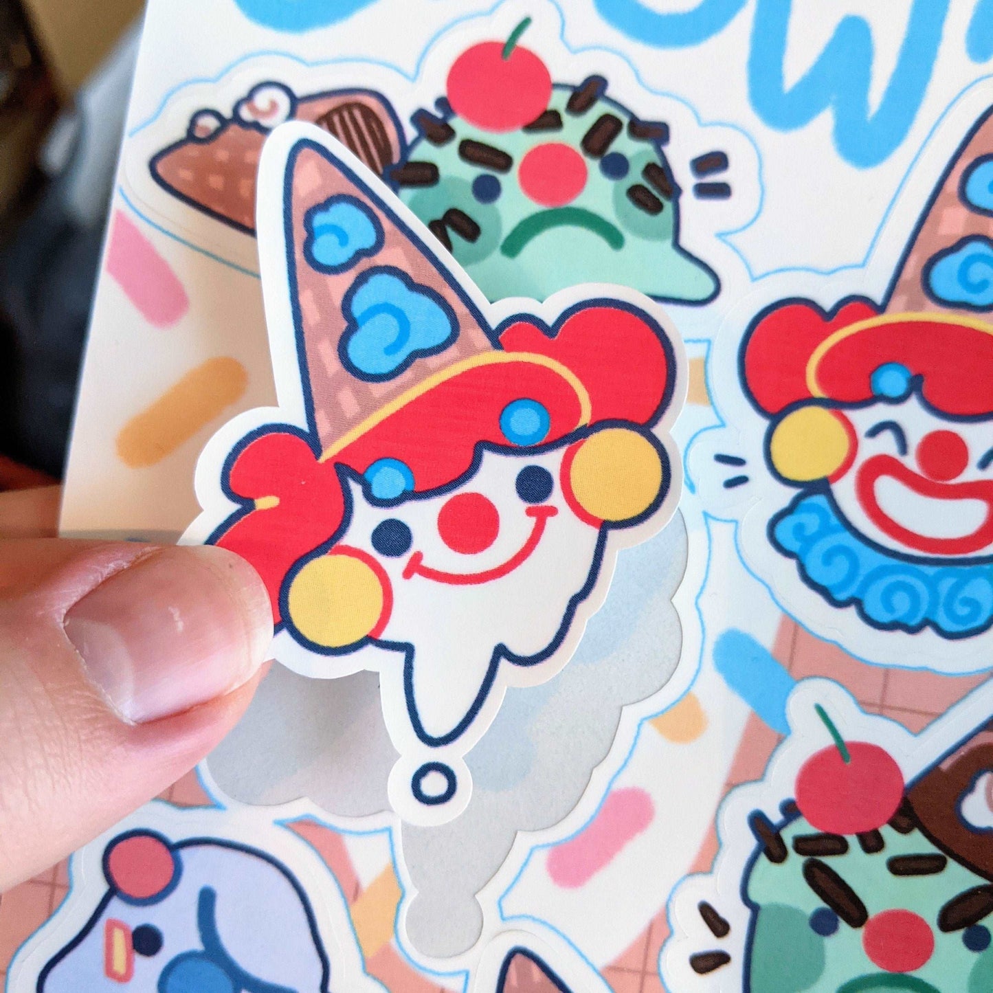 Icecream Clown Sticker Sheet