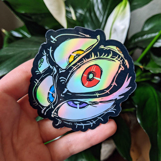 Holographic Rainbow Eyes Sticker