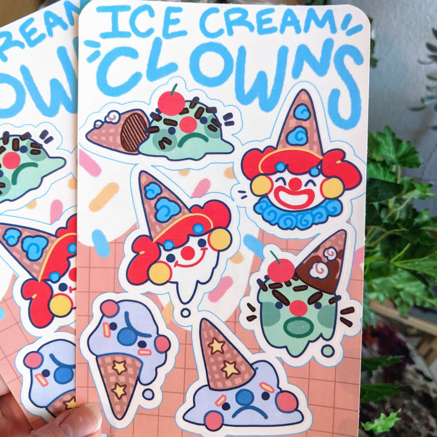 Icecream Clown Sticker Sheet