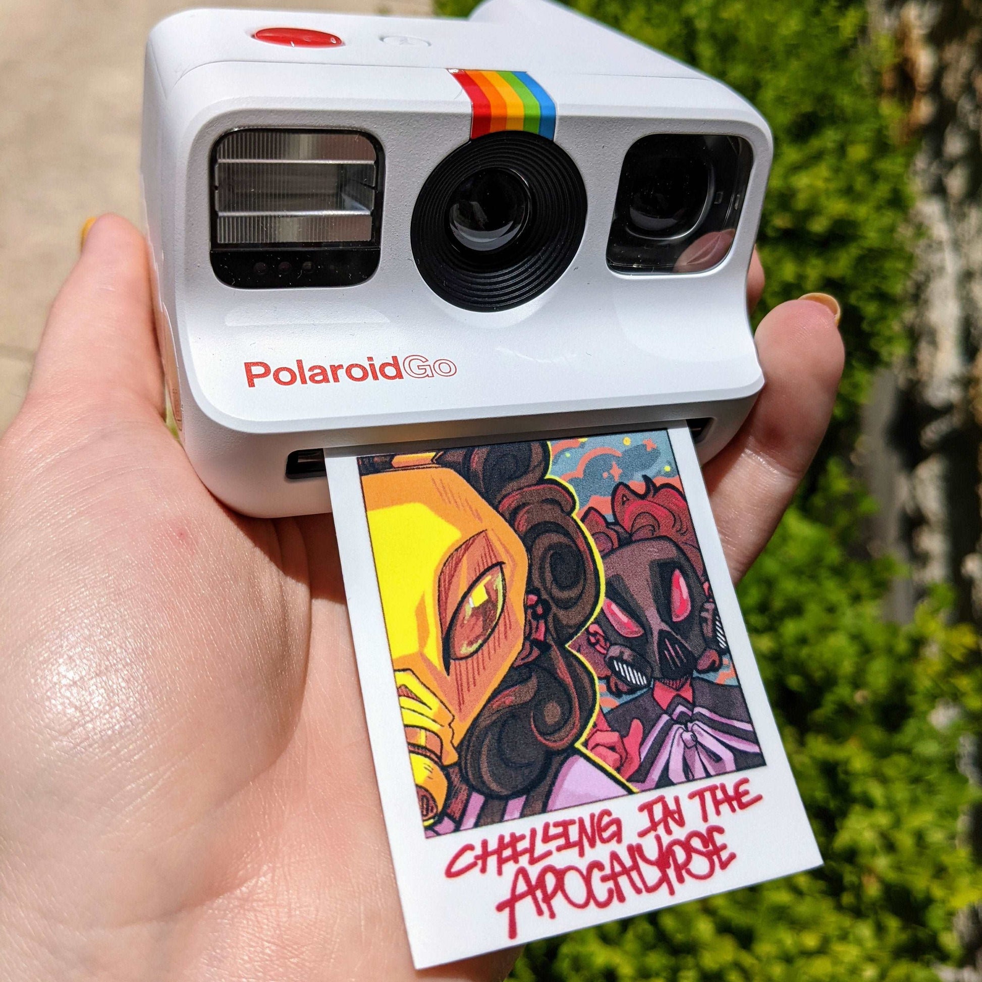 Polaroid Gas Mask Girls Stickers!