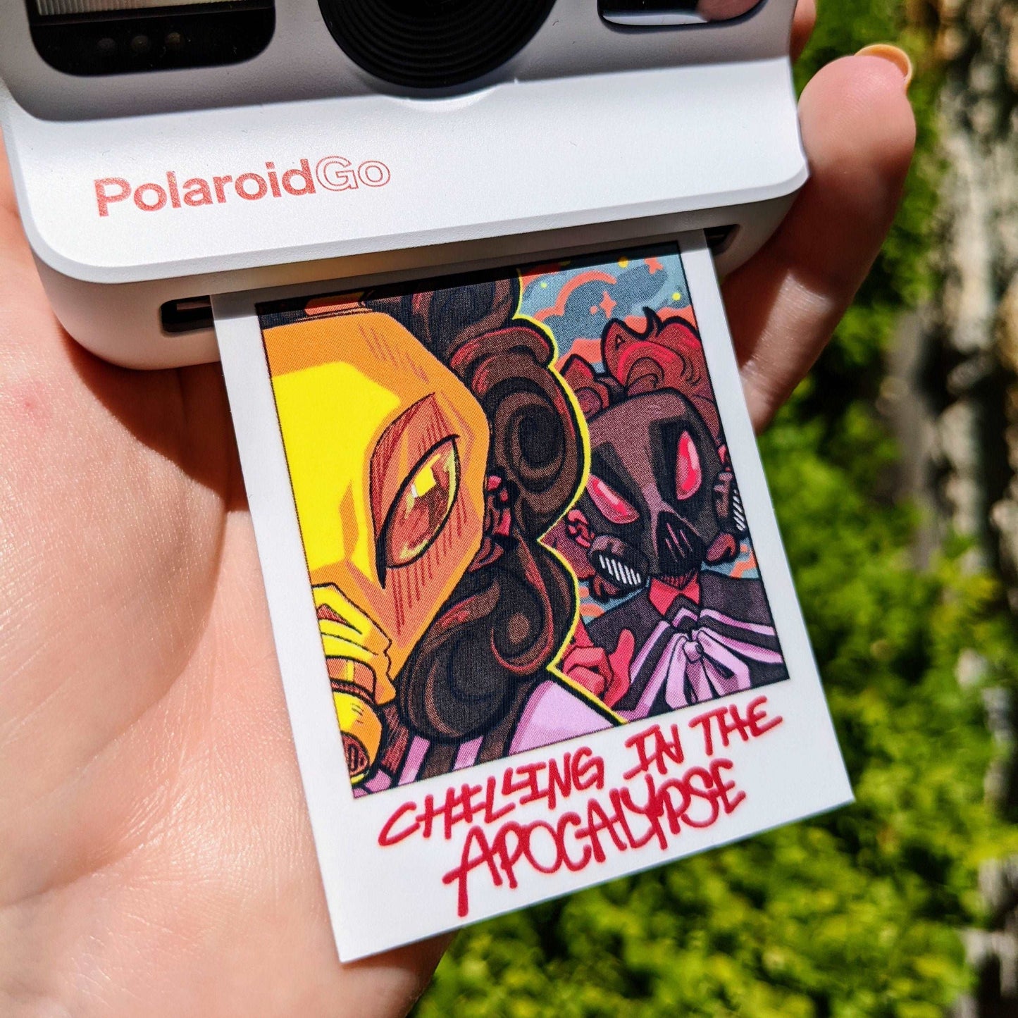 Polaroid Gas Mask Girls Stickers!