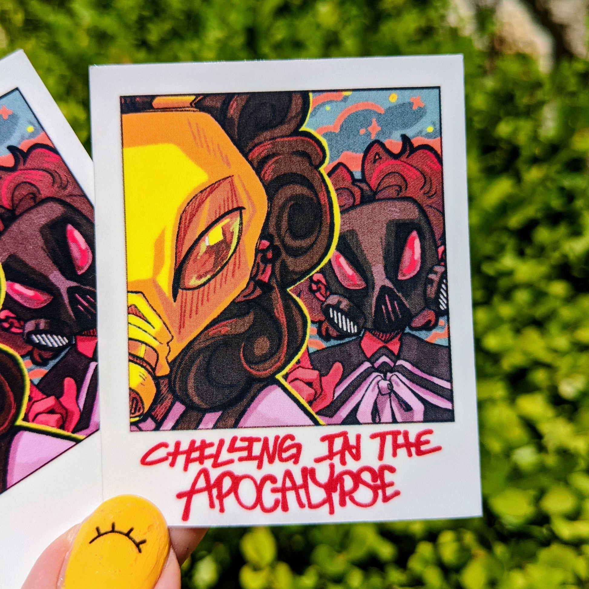 Polaroid Gas Mask Girls Stickers!