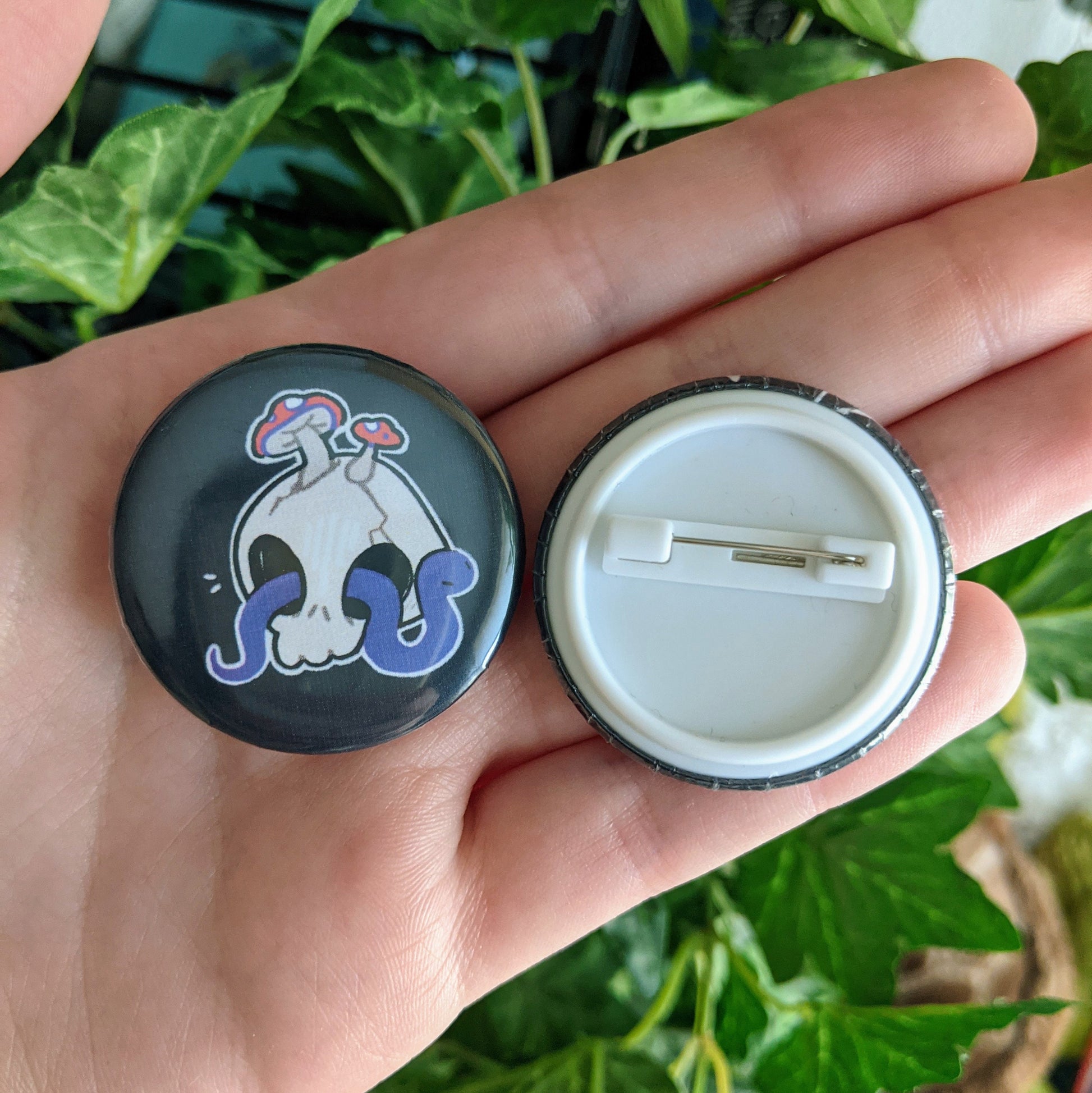 Snakes in Skulls Buttons 1.5 inch - MilkyTomato