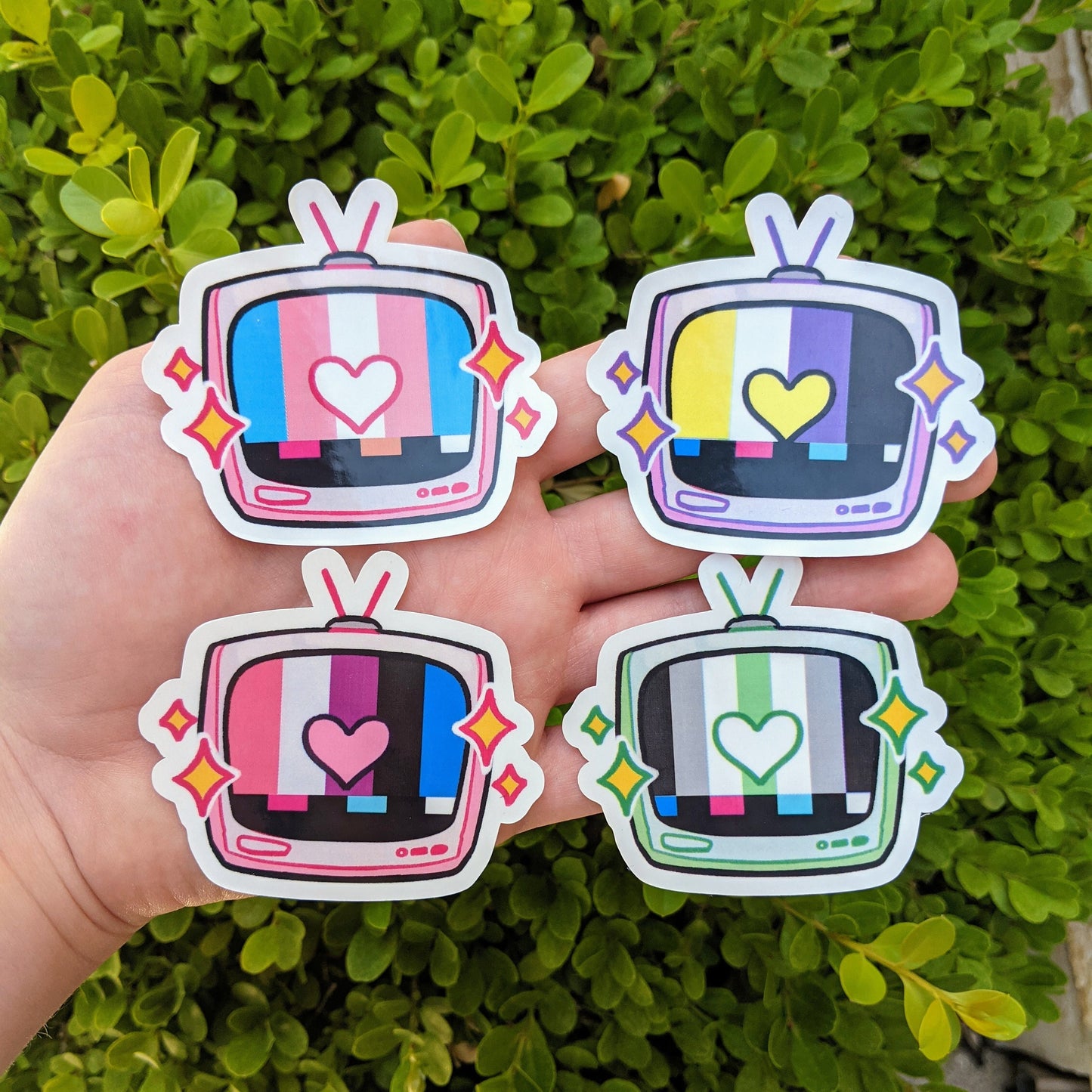 TV Static Pride Flag Stickers // FUNDRAISER // Pride Flag Waterproof/Weatherproof Sticker - MilkyTomato