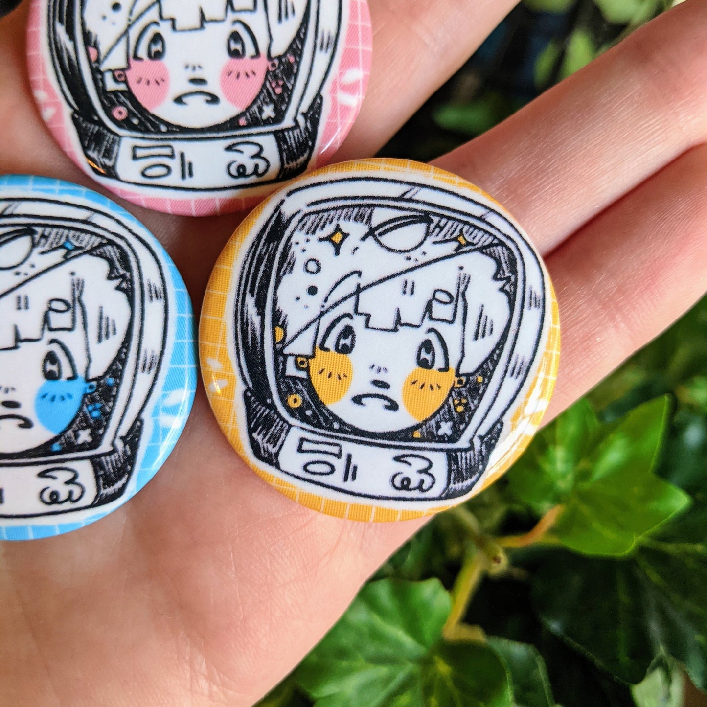 Space Girl Matching Buttons  1.5 inch - MilkyTomato