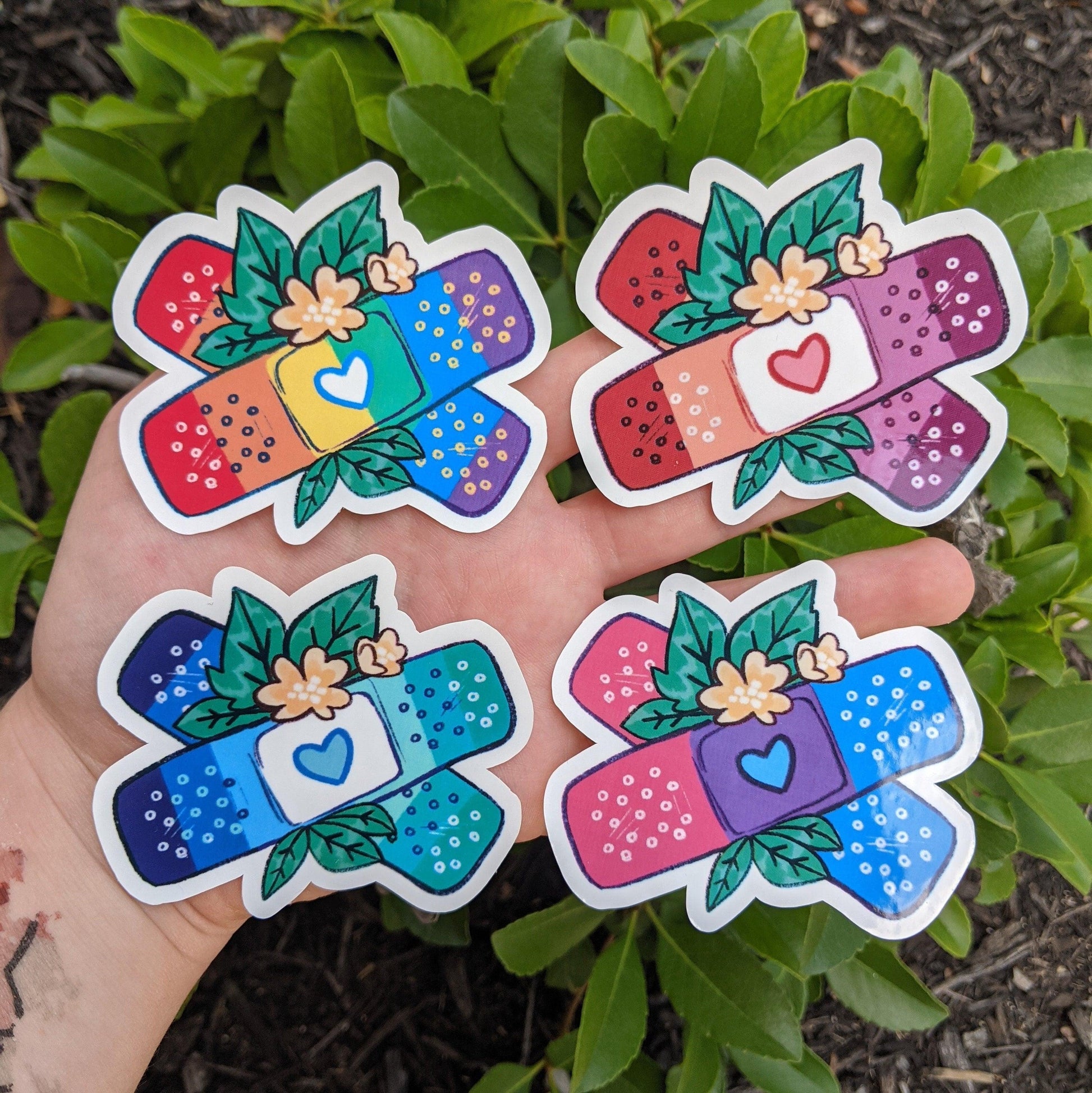 Bandaid Pride Flag Stickers // FUNDRAISER // Pride Flag Waterproof/Weatherproof Sticker - MilkyTomato