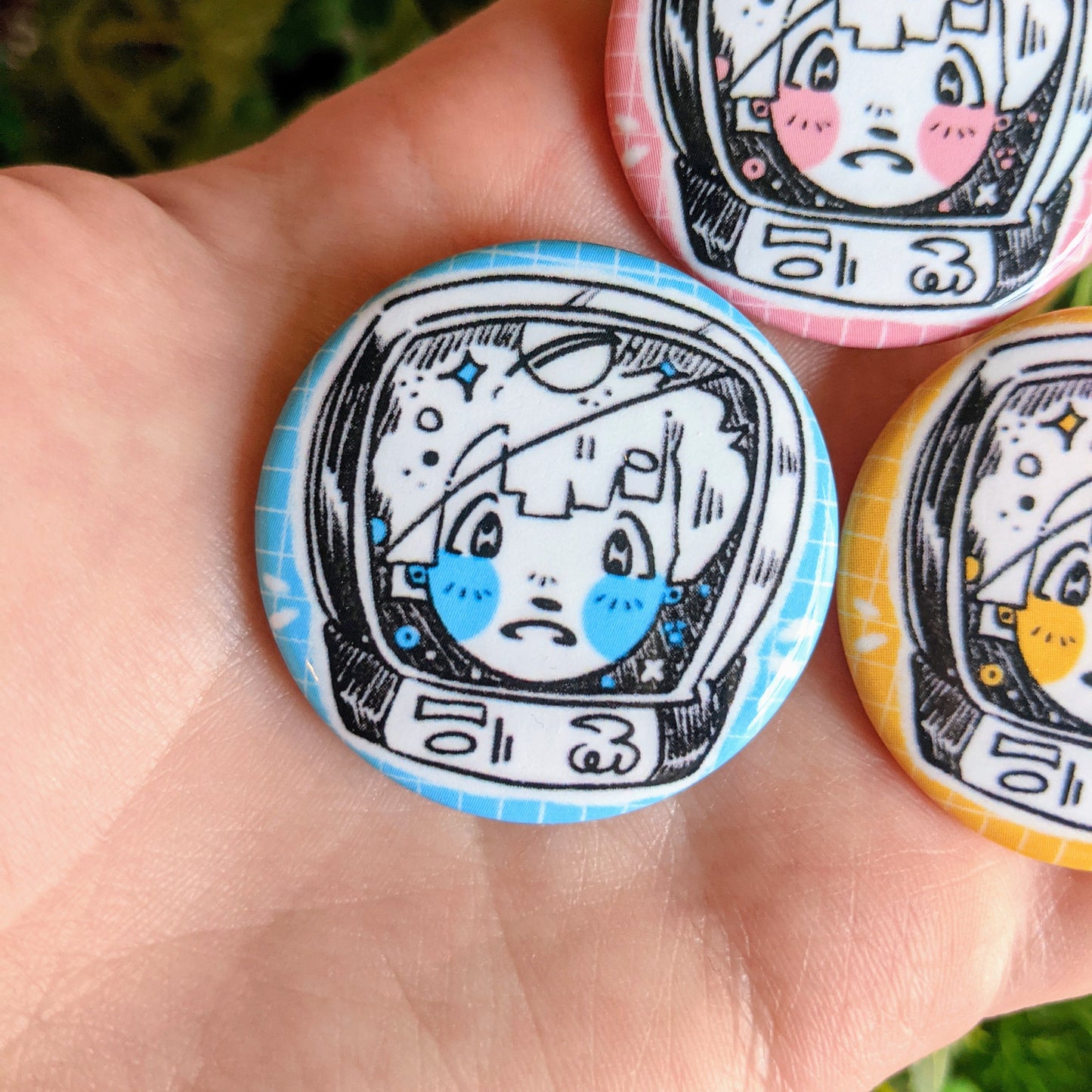 Space Girl Matching Buttons  1.5 inch - MilkyTomato