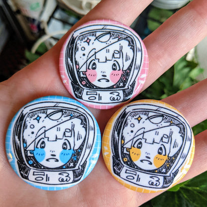 Space Girl Matching Buttons  1.5 inch - MilkyTomato